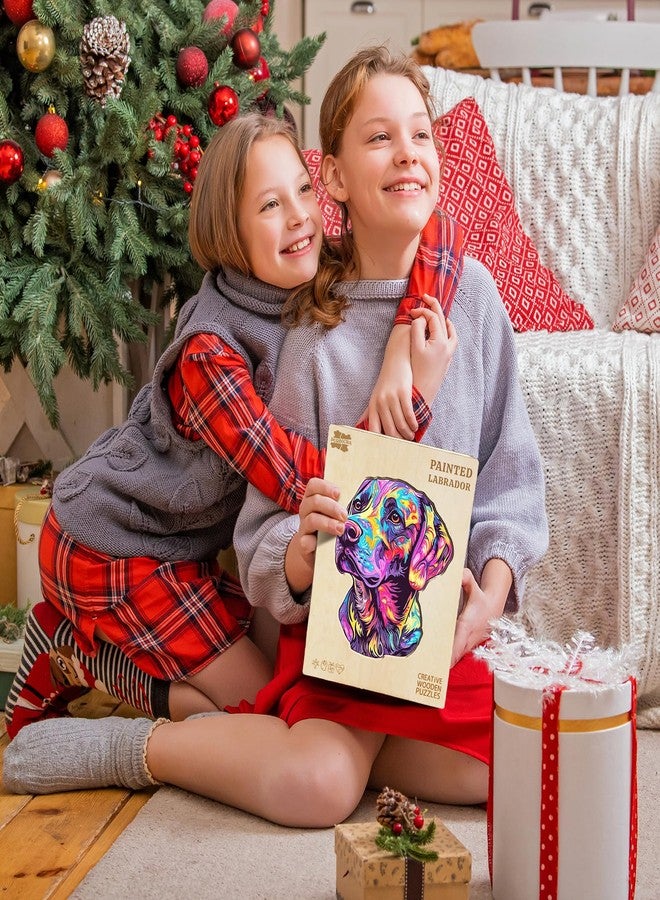 Purdicra Wooden Puzzles for Adults - Painted Labrador Wooden Jigsaw Puzzle, Unique Animal Shaped Wood Puzzles Adult, Christmas Birthday Gifts for Friends/Family, Home Decor 11.4 * 9.7in 157pcs - Image 3